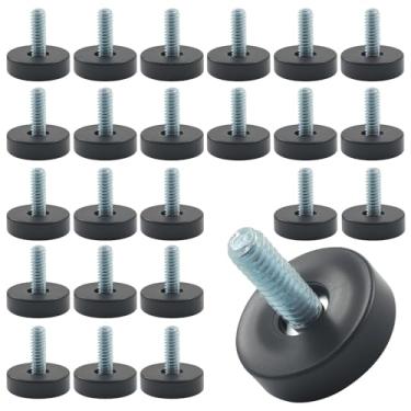 Imagem de Bonsicoky Niveladores versáteis de móveis rosqueados de 1/10.2 cm-20 - pacote com 24 pés ajustáveis com porcas em T para pernas de armário, mesa e cadeira - Instalação rápida - Solução para