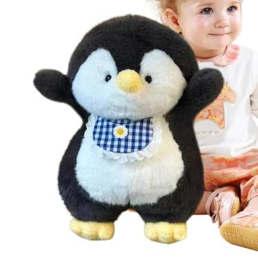 Imagem de Pinguim de pelúcia, brinquedo de pelúcia de pinguim - Babador vestindo brinquedo de boneca de pinguim | Decoração de quarto, boneca de pelúcia fofinha, brinquedo animal para sala de jogos