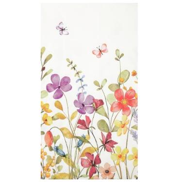 Imagem de 100 guardanapos de papel vintage flores silvestres borboleta flores silvestres guardanapos de festa 16,5 cm primavera verão bebidas coloridas sobremesa toalhas de mão para chá de bebê nupcial