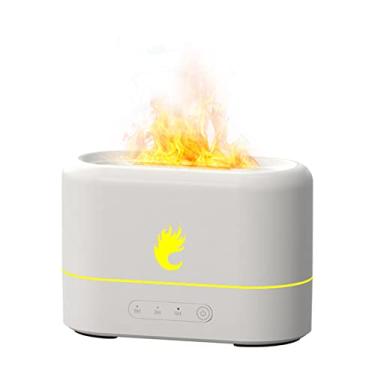 Imagem de Umidificador de Chama Simulada Silencioso com Nebulização Fresca Ar USB Difusor Óleo Essencial para Aromaterapia Desligamento Automático Casa Escritór