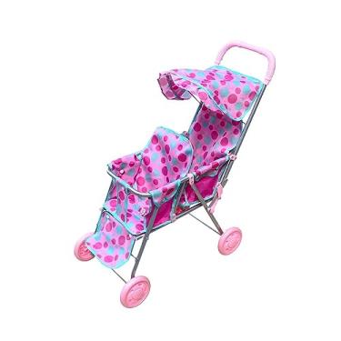 Imagem de Carrinho para Boneca Passeio Divertido Gêmeos DM Toys
