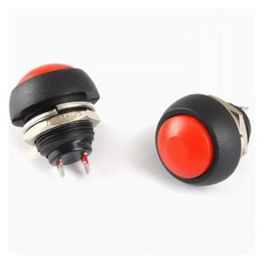 Imagem de POWTAXBJGD 10 peças PBS-33B 12 mm botão liga/desliga interruptor momentâneo 2 pinos à prova d'água interruptor de alimentação sem bloqueio (vermelho)