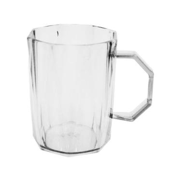 Imagem de Jogo 8 Canecas Elegante Transparente Com Relevo 500ml - Wari, Transpar