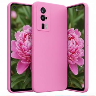 Imagem de Capa Silicone Aveludada Compatível Poco F5 Pro com Proteção de Câmera Premium (Rosa Choque)