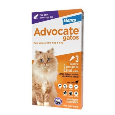 Imagem de Advocate Gatos entre 4 e 8kg 3 pipetas - Elanco