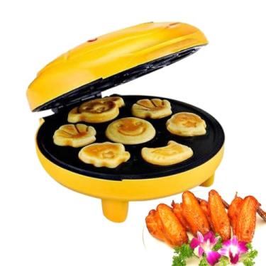 Imagem de Ferro elétrico para waffles, máquina de waffles, máquina de panquecas antiaderente com 7 diferentes formatos de animais marinhos, para crianças, café da manhã, sobremesa