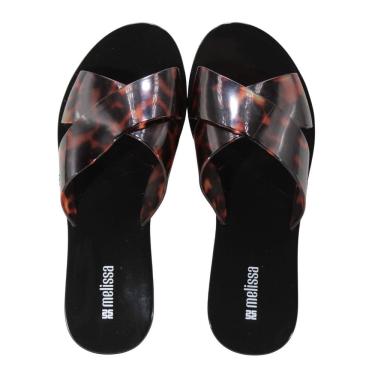 Imagem de Tamanco Melissa Essential Cross Slide Adulto Preto/Tartaruga