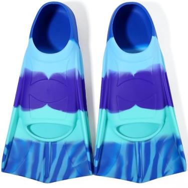 Imagem de Foyinbet nadadeiras infantis, nadadeiras curtas juvenis, nadadeiras para natação de colo e treinamento para crianças, meninas, meninos, GG