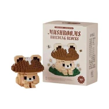 Imagem de Blocos De Montar De Cogumelos Fofos: Brinquedo Educacional DIY Para Al