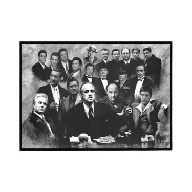 Imagem de Pintura Em Tela Vintage Dos Filmes Godfather, Scarface E Sopranos Para