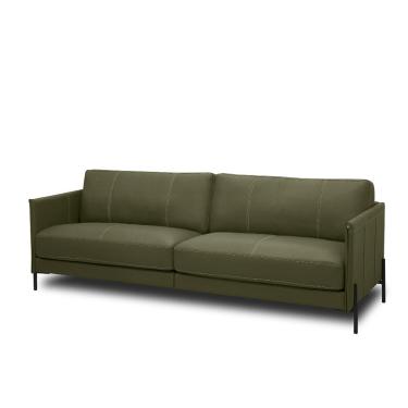 Imagem de Sofá Decorativo Karine 4 Lugares Sala de estar 270cm Pés em Aço Couro Fendi G88 - Gran Belo