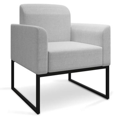 Imagem de Poltrona Marisa Linho Base D'rossi A05 Cinza Claro