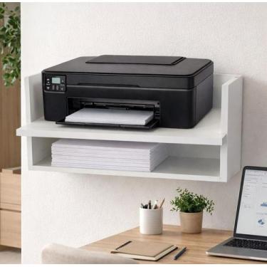Imagem de Suporte de Impressora e Papel Prateleira de Parede Suspensa Com Divisó