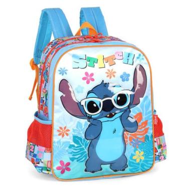 Imagem de Mochila Lilo Stitch De Costas Escolar Grande Azul Disney - Luxcel