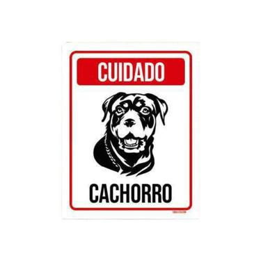 Imagem de Kit 10 Placas Cuidado Cachorro Rottweiler 1