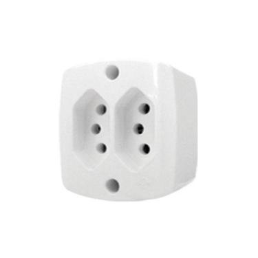 Imagem de Conjunto 2 Tomadas 3p 10a - Linha Retangular - Ilumi