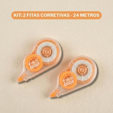 Imagem de Conjunto 2 Corretivos Fita Yins Paper Colorido Uso Diario Listas De Co