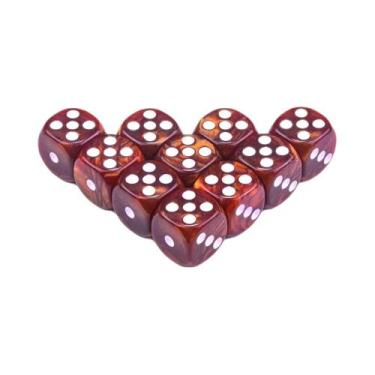 Imagem de Dado De 16mm Com Efeito Mármore D6 - 10 Peças - Acessório De Jogo, Bri