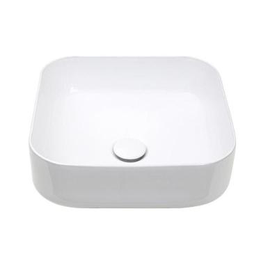 Imagem de Cuba de Apoio para Banheiro Quadrada Louça Cerâmica Lazulita - Branco 