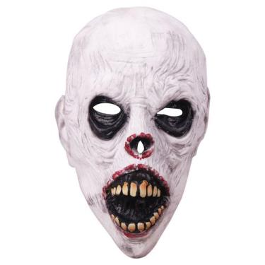 Imagem de Máscara de zumbi branca assustadora para festas de Halloween e terror 