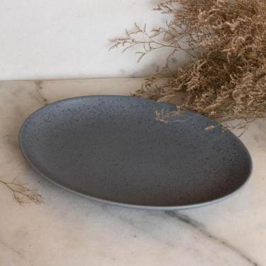 Imagem de Travessa para Servir Wolff Mist de Cerâmica Cinza Matte 40cm