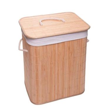 Imagem de Cesto para Lavanderia com Tampa 40cm x 30cm x 50cm Natural - Lyor