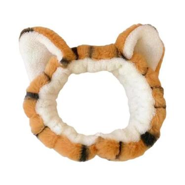 Imagem de Tiara De Pelúcia De Tigre Adorável, Faixa De Cabelo De Desenho Animado