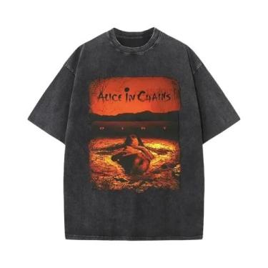 Imagem de Camiseta Vintage Masculina Da Banda De Rock Alice in Chains Y2K Com Ma