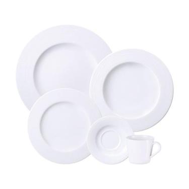 Imagem de Aparelho de Jantar e Chá 20 Peças Tramontina Redondo de Porcelana Bran