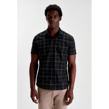 Imagem de Camisa Docthos Slim Manga Curta Xadrez Exclusivo, 003 preto, M