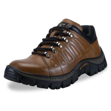 Imagem de Tenis Adventure Masculino Couro Solado Borracha Antiderrapante Tratorado Blaqueado Resistente Trilha-Masculino