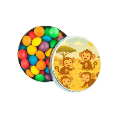 Imagem de Kit 30 Latinhas Lembrancinhas Macaquinhos Cor: Prateado - Gil Festa Ki