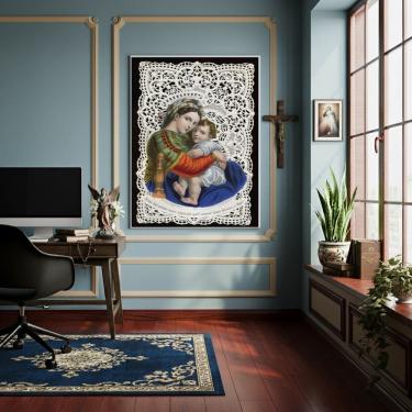 Imagem de Quadro Santinho da Virgem Maria e o Menino Jesus  - 70x50cm