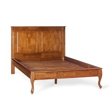 Imagem de Cama Casal 140cm em Madeira Maciça Hannover 60834 Linz Móveis - Imbuia Glazer