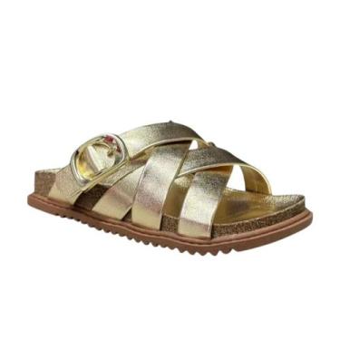 Imagem de Chinelo Infantil Feminino Slide Molekinha  2357114 Cor:DouradoTamanho: