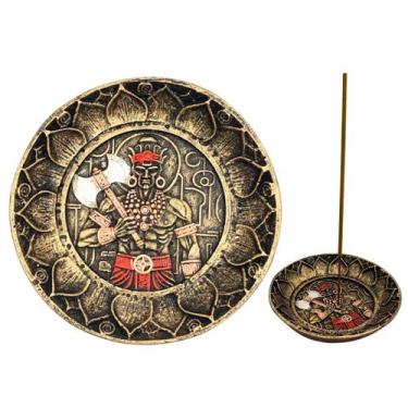 Imagem de Incensário Xangô prato resina candomblé umbanda quimbanda 12 cm - Gené