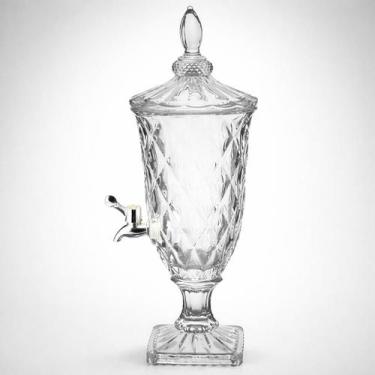 Imagem de Suqueira de Cristal 3 Litros com Pé e Tampa para Bebidas - Genérica