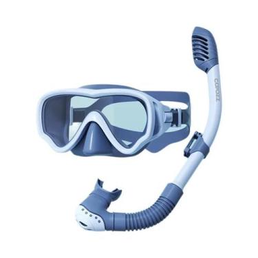 Imagem de Máscara De Mergulho Facial Completa Para Crianças, Conjunto De Snorkel