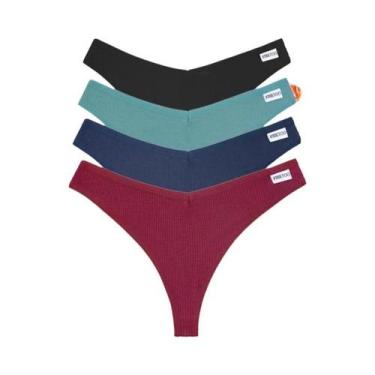 Imagem de Conjunto De Calcinhas De Algodão Waffle Para Mulheres, Sexy, Com Cintu