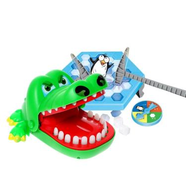 Imagem de Jogo de Tabuleiro Infantil Kit Jogos Brinquedo Crocodilo Morde Dedo Pula Pirata Quebra...