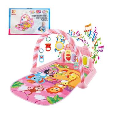 Imagem de Tapete de Atividades Musical Tapete Musical Floresta Rosa para Bebê com Piano Interativ...