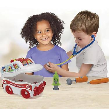 Imagem de Carrinho SOS Resgate Ambulância com Kit Médico - Elka