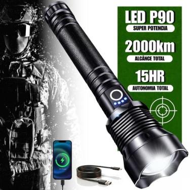 Imagem de Lanterna Led P90 Tatica Vigilancia Rural Fazenda Ipx7 - Genérico