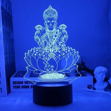 Imagem de Luz noturna LED 3D que muda de cor para crianças Buddha - Yiweisai