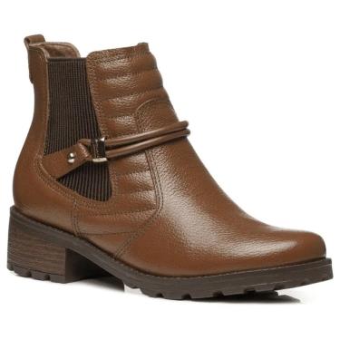 Imagem de Bota Feminina Couro Resistente Confortavel Cano Baixo Pegada