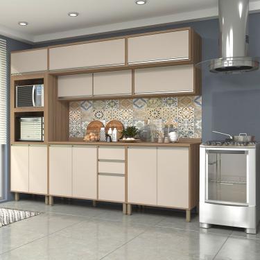 Imagem de Cozinha Completa 5 Pçs Espaço Micro-ondas E Tampo 270cm Lari Vanilla-connect