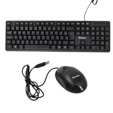 Imagem de Kit Teclado Mouse Ktrok Office C/ Fio USB.2 ABNT2 Ergonômico