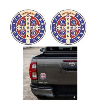 Imagem de Adesivo Religioso São Bento Kit 2 Unidades Para Carro - Tonstore