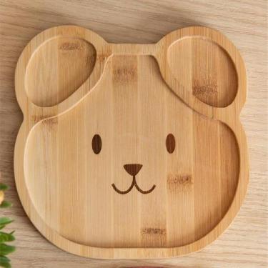 Imagem de Prato Infantil Lyor Dog 20cm x 20cm x 1,2cm Bambu