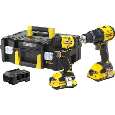 Imagem de Parafusadeira Furadeira De Impacto Stanley 20 V Max 1/2 60 N.m 0,9 Kg Com 2 Baterias 2...